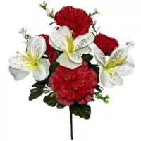 Искусственные цветы букет орхидей и гвоздик, 30см