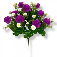 Искусственные цветы букет пластиковые хризантемы с ромашками, 46см