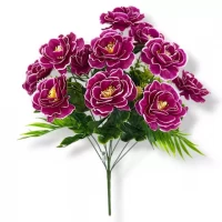 Искусственные цветы букет розы камелии высокие, 52см