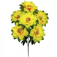 Искусственные цветы букет далии звезды на подставке, 62см