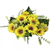 Искусственные цветы букет подсолнухи 10-ка, 36см