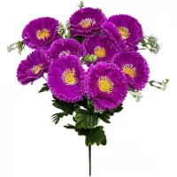 Искусственные цветы букет маргаритки многослойные, 57см