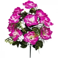 Искусственные цветы букет средних роз 12-ка, 48см