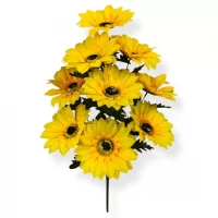 Искусственные цветы букет подсолнухи Каскад, 55см