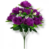 Искусственные цветы букет розы Мрия 11 голов, 48см