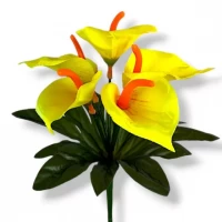 Искусственные цветы букет каллы заливка Атлас, 21см