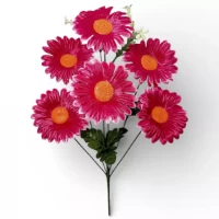 Искусственные цветы букет ромашка атласная цветная, 34см