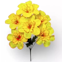 Искусственные цветы букет нарцисс цветной, 35см