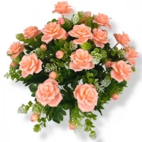 Искусственные цветы букет розы пластиковые Помадка, 47см