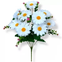 Искусственные цветы букет ромашки 11 голов, 41см