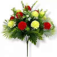 Искусственные цветы букет хризантемы пластик 12 голов, 42см