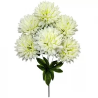 Искусственные цветы букет хризантемы ежики кремовые, 50см