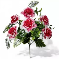 Искусственные цветы букет розы пластиковые чайные, 36см