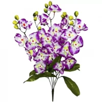 Искусственные цветы букет орхидеи атласные 30 голов, 68см