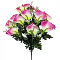 Искусственные цветы букет каллы атласные 16 голов, 48см