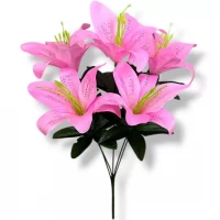 Искусственные цветы букет лилии атласные, 43см
