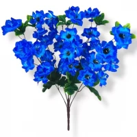 Искусственные цветы букет васильки высокие 36 голов, 53см