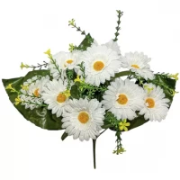 Искусственные цветы букет ромашки белые 10-ка, 35см