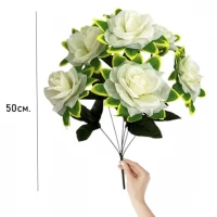 Искусственные цветы букет розы Сияние, 54см