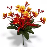 Искусственные цветы букет пластиковая орхидея бордюр, 20см