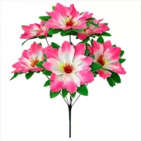 Искусственные цветы букет клематис с зеленой подставкой, 38см