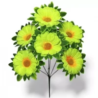 Искусственные цветы букет ромашки цветные с воротником, 36см