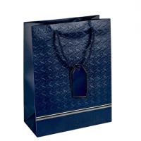 Пакет подарунковий 31х42х12см із рельєфним тисненням DARK BLUE HL-2030
