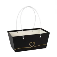 Коробка-сумка для квітів та подарунків 28×16,5×12см з ручками 1012 Black