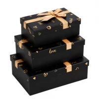 Набір подарункових коробок 3шт прямокутних 7023-49-Black
