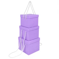 Набір подарункових коробок 3шт квадратних 2218-7-Purple