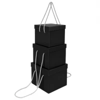 Набір подарункових коробок 3шт квадратних 2218-7-Black
