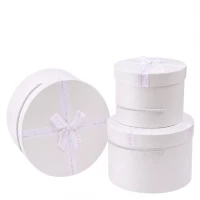 Набір подарункових коробок 3шт круглих 2516-3-White