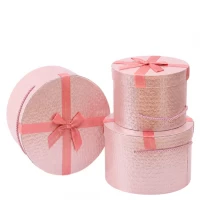 Набір подарункових коробок 3шт круглих 2516-3-Pink