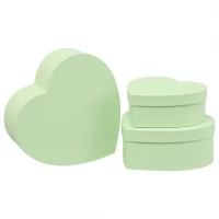 Набір подарункових коробок 3шт у формі серця 8022-47-Green