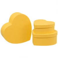 Набір подарункових коробок 3шт у формі серця 8022-47-Yellow
