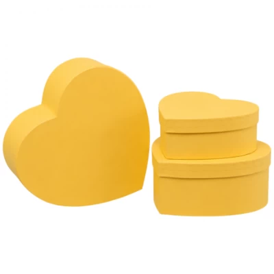 Набір подарункових коробок 3шт у формі серця 8022-47-Yellow