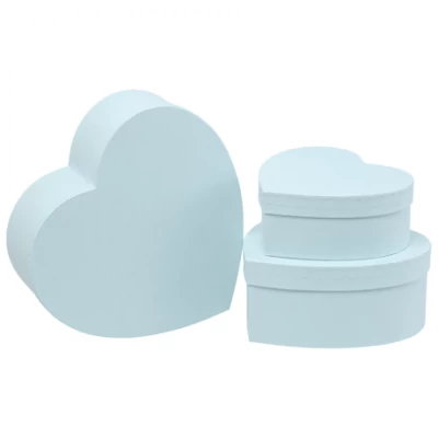 Набір подарункових коробок 3шт у формі серця 8022-47-Light Blue