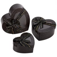 Набір подарункових коробок 3шт у формі серця 8022-58-Black