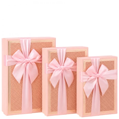 Набір подарункових коробок 3шт прямокутних 7029-61-Light Pink