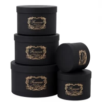 Набір подарункових коробок 5шт круглих 0818-25-Black