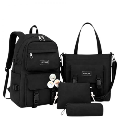 Рюкзак шкільний тканинний 41*30*12см з шопером, сумкою та пеналом BB-591 BLACK