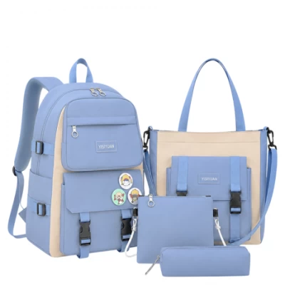 Рюкзак шкільний тканинний 41*30*12см з шопером, сумкою та пеналом BB-591 BLUE Рюкзак шкільний тканинний 41*30*12см з шопером, сумкою та пеналом BB-591 BLUE