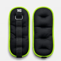 Утяжелители-манжеты для рук и ног 2шт по 1кг 87221-2 Черный-салатовый