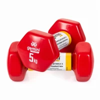 Гантели Gemini Sport для фитнеса с виниловым покрытием 2 шт по 5,0 кг GSD-5.0RED