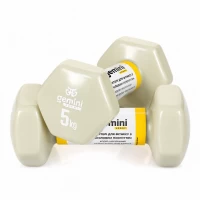 Гантели Gemini Sport для фитнеса с виниловым покрытием 2 шт. по 5,0 кг GSD-5.0MILK Гантели Gemini Sport для фитнеса с виниловым покрытием 2 шт. по 5,0 кг GSD-5.0MILK
