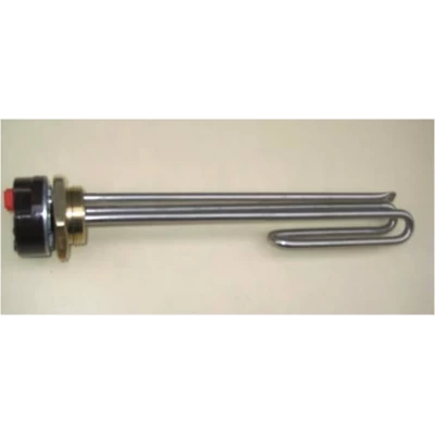 Тен из нерж. металла изогнутой формы с латунным основанием;трубная резьба