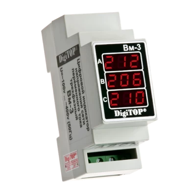 Сетевой вольтметр 3-х фазный Донецк ВМ-3 Digi TOP DIN