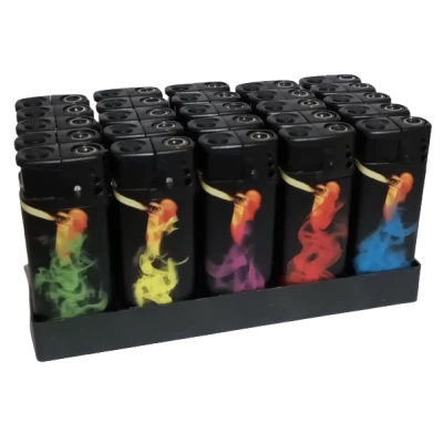 Запальничка пластикова Дим абстракція (турбо полум'я) №1308-5 Запальничка пластикова Дим абстракція (турбо полум'я) №1308-5