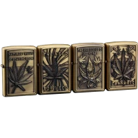 Зажигалка бензиновая металлическая Cannabis☘️ JINTAI KANTAI HL-390