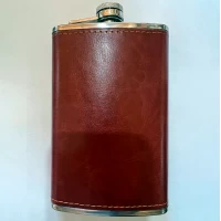 Фляга металлическая с кожаной обтяжкой, 10 унций BP-10